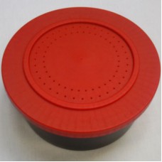 Bait boxes round with secure lid and ventilation holes red lid 1 pint medium